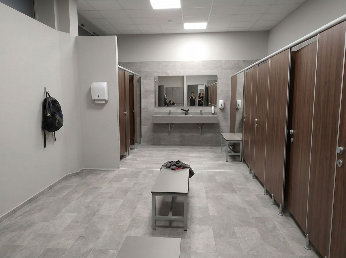 Pareti HPL per sanitari e palestre